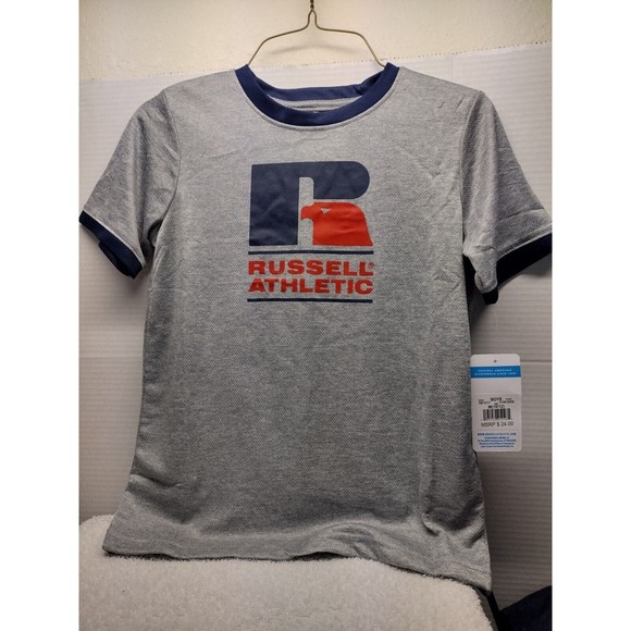 Russell Athletic Boys Short Sleeve Logo Classic Shirt  Size M 10/12, set of 2 - Picture 2 of 9